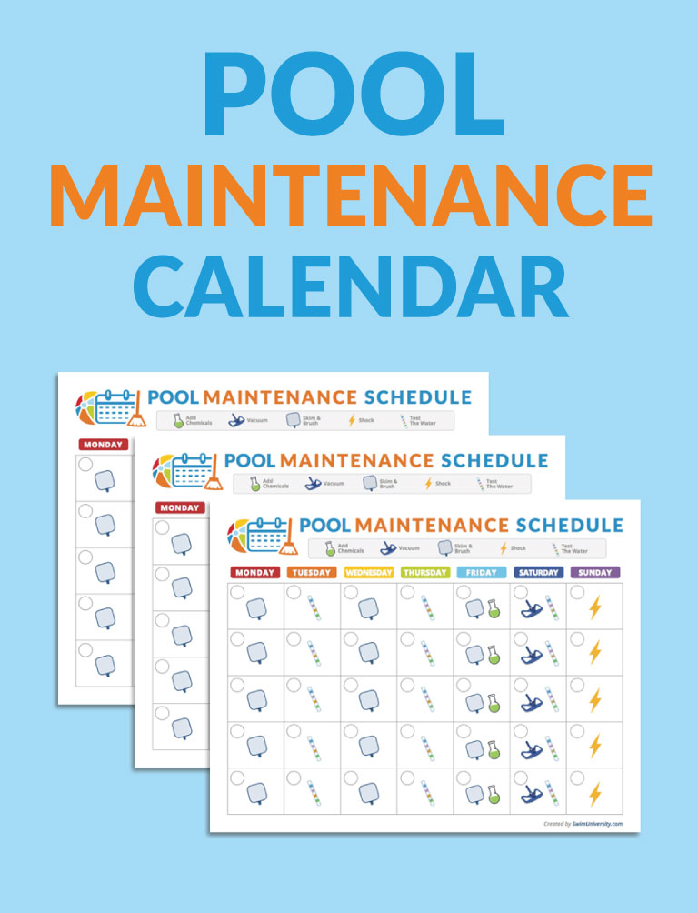 Pool Maintenance Schedule Template Printable Schedule