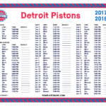Printable 2017 2018 Detroit Pistons Schedule