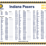 Printable 2017 2018 Indiana Pacers Schedule