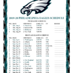 Printable 2019 2020 Philadelphia Eagles Schedule