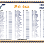 Printable 2019 2020 Utah Jazz Schedule