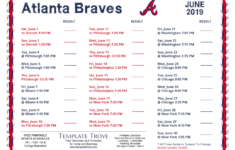 Printable 2019 Atlanta Braves Schedule