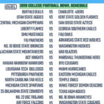 Printable 2019 College Football Bowl Schedule
