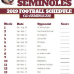 Printable 2019 Florida State Seminoles Football Schedule