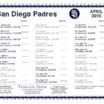 Printable 2019 San Diego Padres Schedule