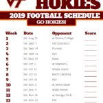 Printable 2019 Virginia Tech Hokies Football Schedule