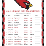 Printable 2020 2021 Arizona Cardinals Schedule