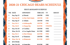 Printable 2020 2021 Chicago Bears Schedule