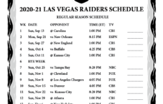 Oakland Raiders 2021 Schedule Printable