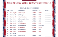 Printable 2020 2021 New York Giants Schedule