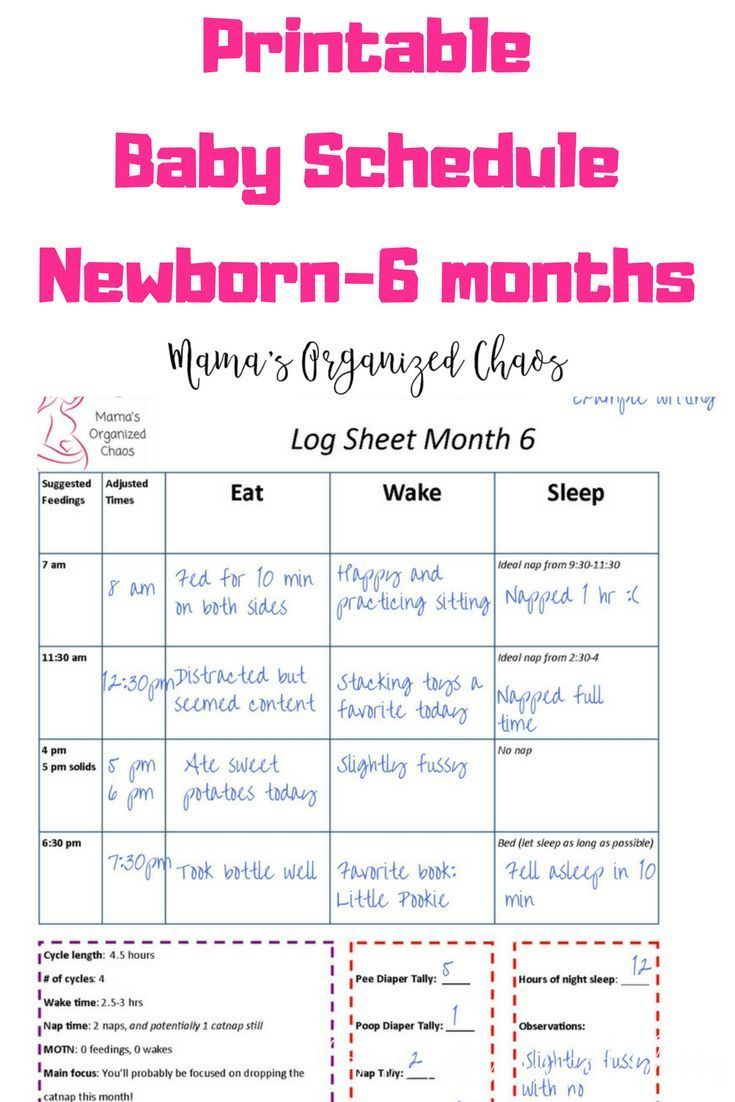 Printable Baby Schedule For Newborn To 6 Months SAHM 