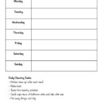 Printable Cleaning Schedule Form For Daily Weekly Cleaning