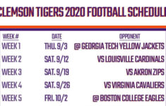 Printable Clemson Football Schedule 2020