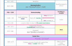 Printable Daily Schedule Template Awesome Family Daily
