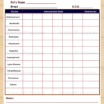 Printable Dog Vaccination Chart Instant Download PDF