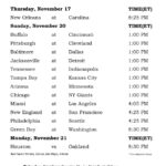 Printable NFL Week 11 Schedule Pick Em Office Pool 2016