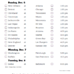 Printable NFL Week 13 Schedule Pick Em Pool 2020