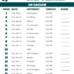 Printable Philadelphia Eagles Schedule 2019 Season With