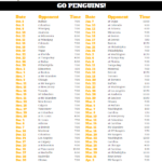 Printable Pittsburgh Penguins Hockey Schedule 2019 2020