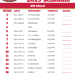 Printable San Francisco 49ers Schedule 2019 Season San
