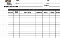 Puppy Health Record Printable Template Business PSD