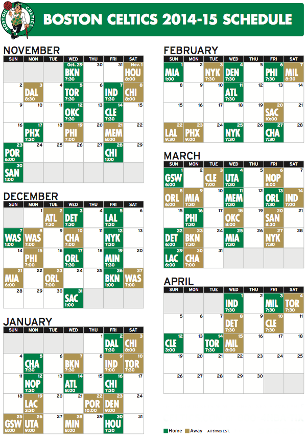 Schedule CelticsLife Boston Celtics Fan Site Blog 