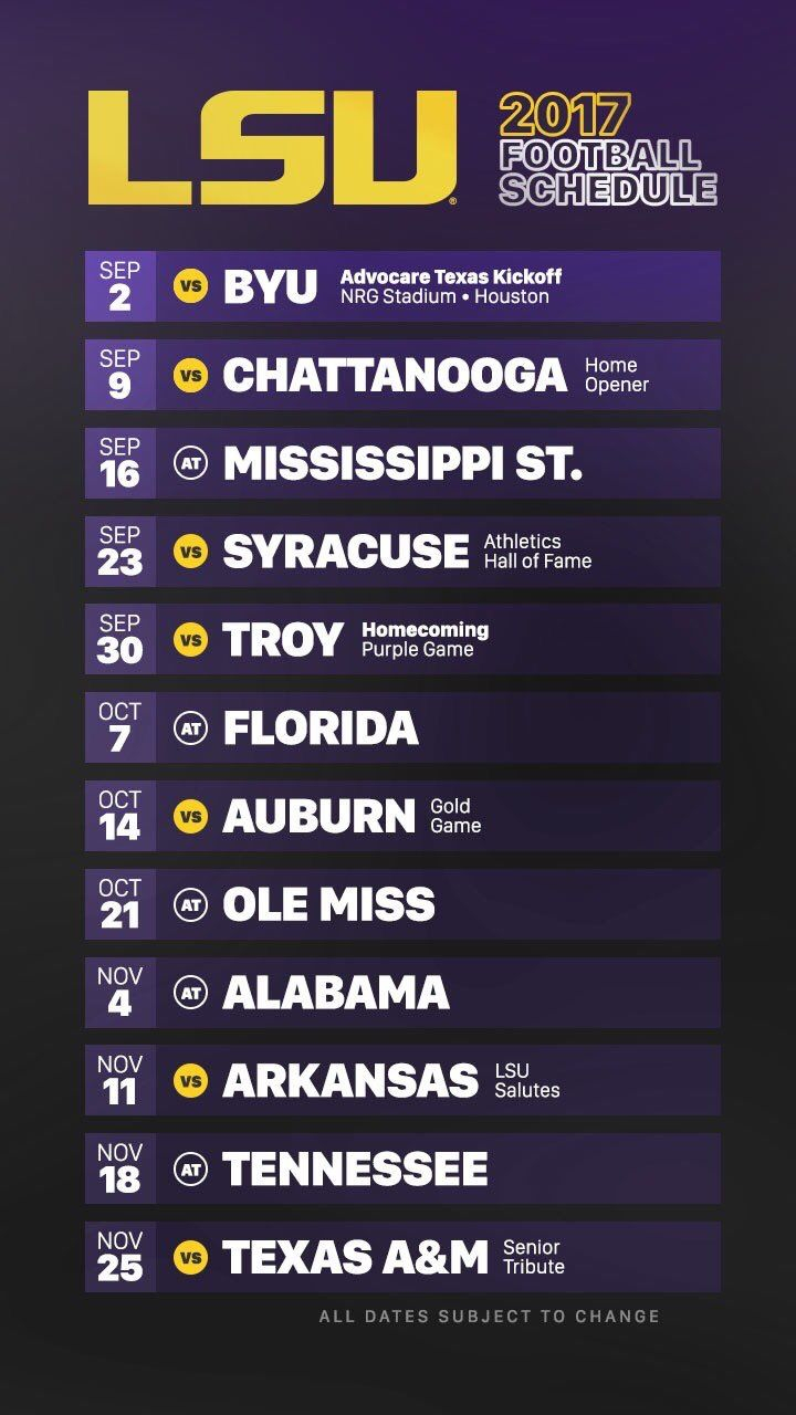 Printable Lsu Football Schedule 2021 Printable Schedule