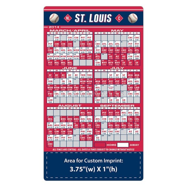 St Louis Cardinals Baseball Team Schedule Magnets 4 X 7 