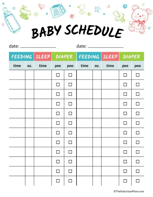 This Free Printable Baby Schedule Chart Can Help Parents 