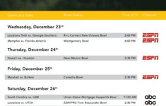 This Week S College Football Bowl TV Schedule