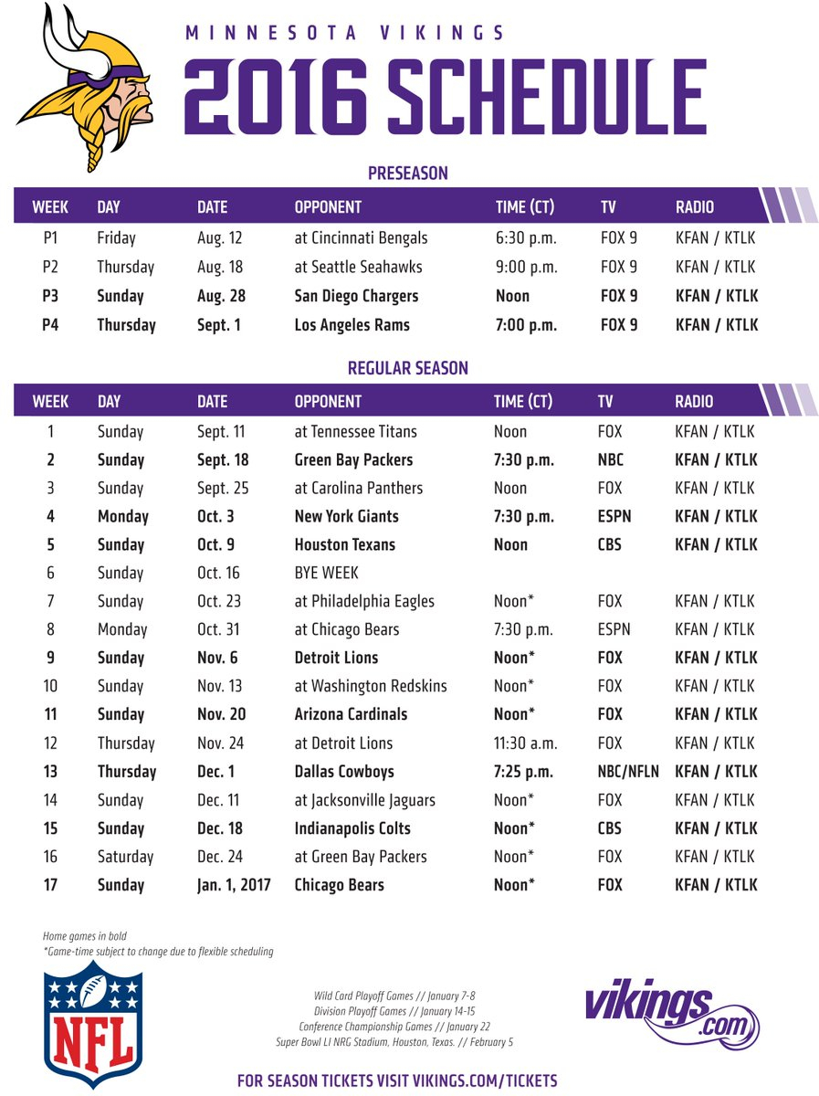 Vikings Schedule lypuhelimen K ytt Ulkomailla