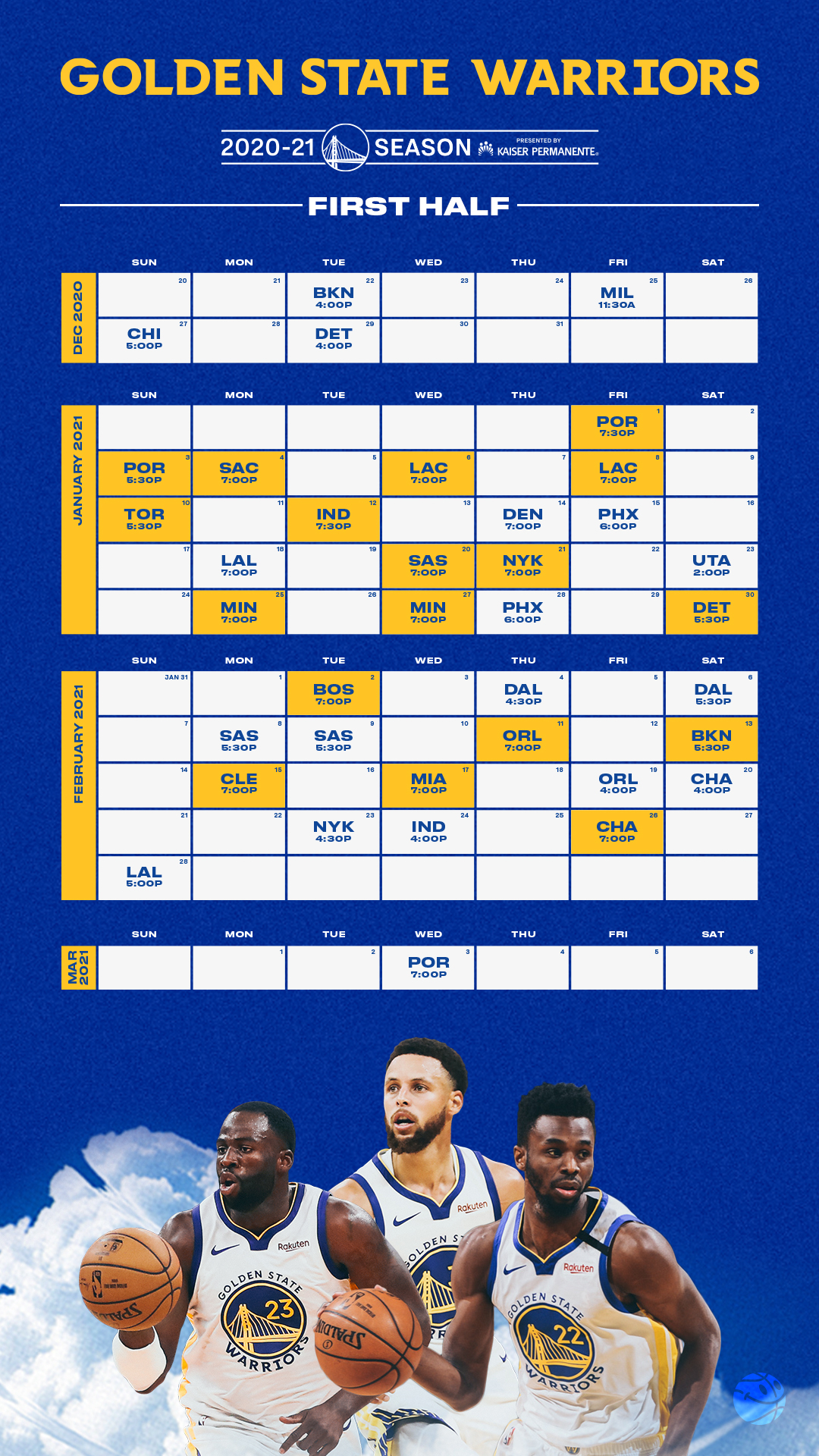 Printable Warriors Schedule Printable Templates