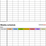 Weekly Schedule Template For Word Version 15 2 Timetables