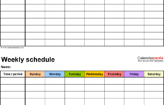 Weekly Schedule Template For Word Version 15 2 Timetables