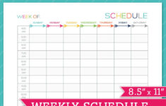 Weekly Schedule Template Printable Printable Schedule