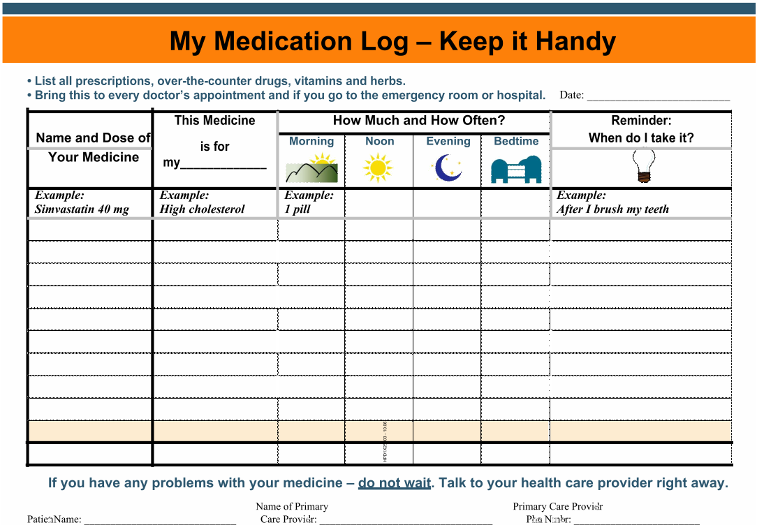 10 Best Free Printable Medication Schedule Printablee