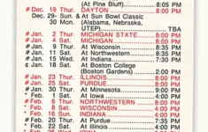 1985 86 DENNIS HOPSON NCAA Mens Basketball Schedule Card