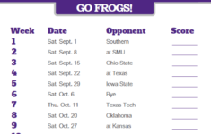 2018 Printable TCU Horned Frogs Football Schedule Tcu