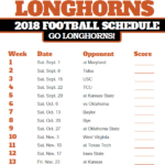 2018 Printable Texas Longhorns Football Schedule Texas