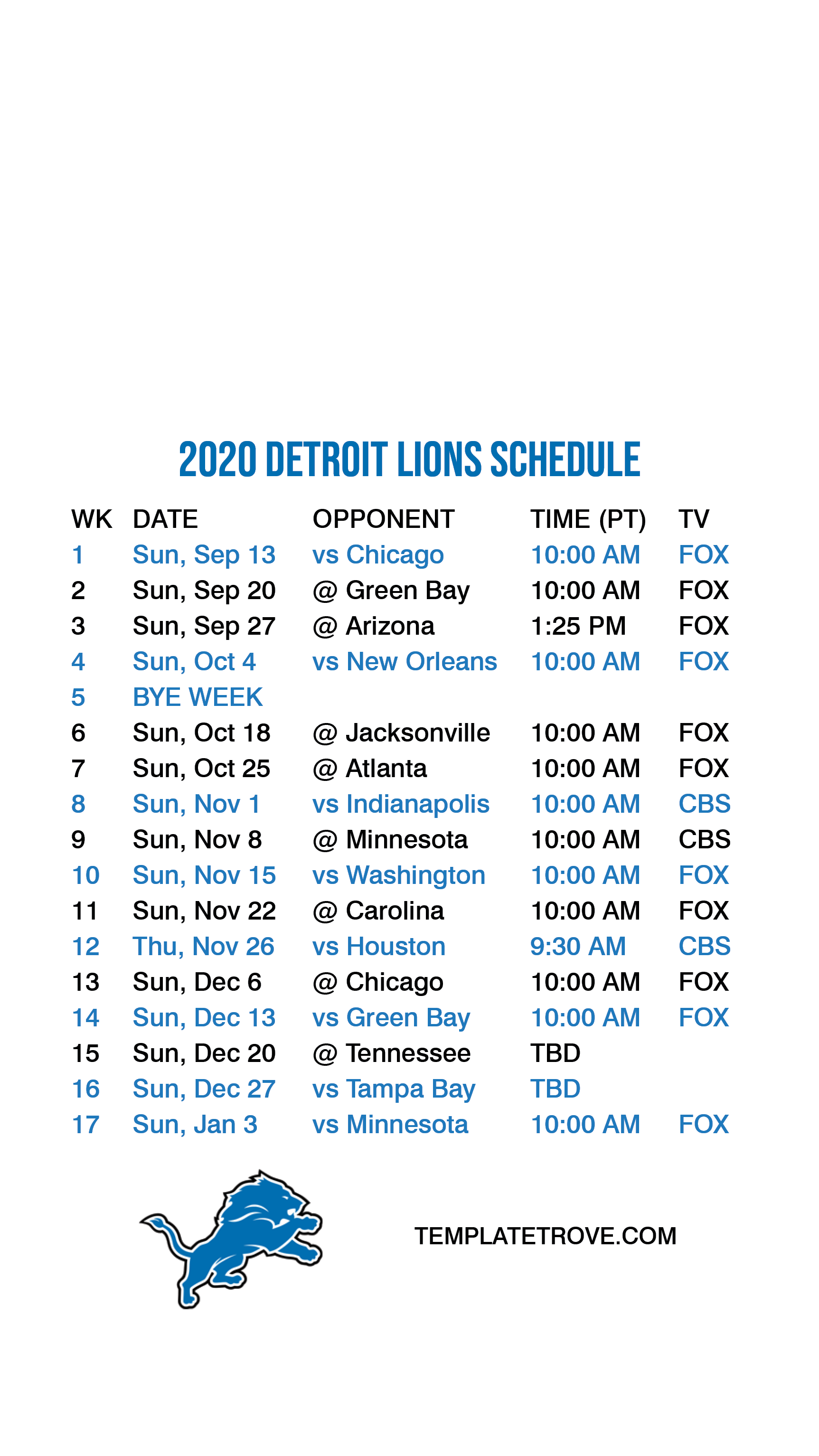 2020 2021 Detroit Lions Lock Screen Schedule For IPhone 6 