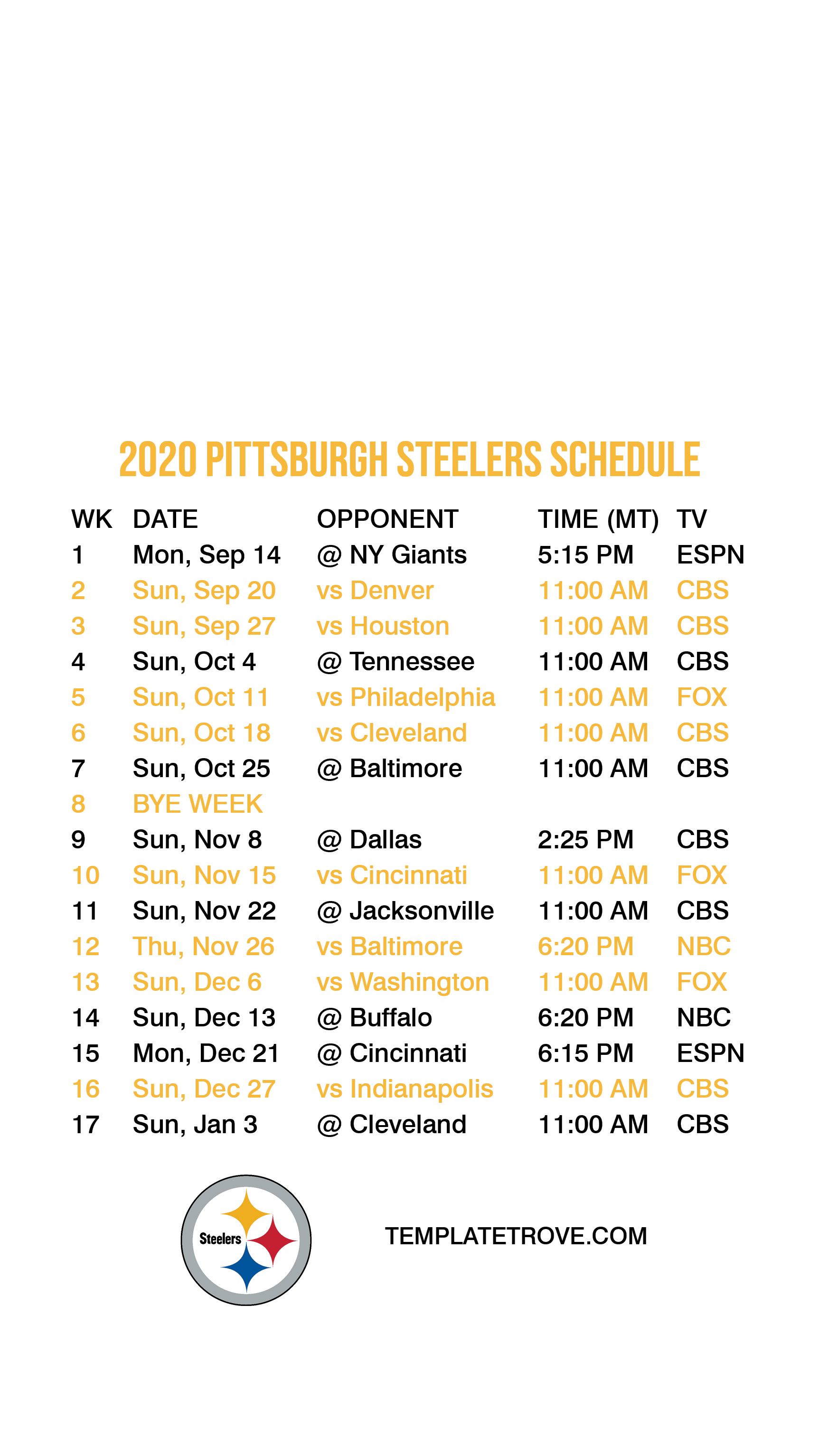 Nfl 2022 Schedule Printable