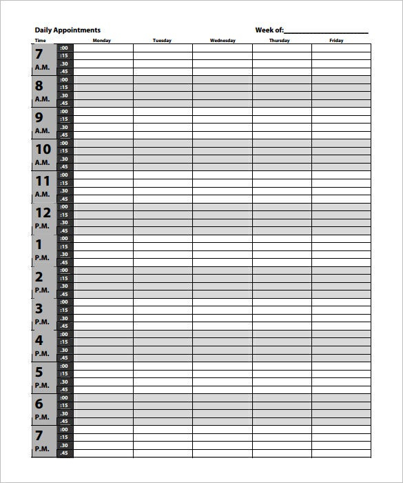 24 Appointment Schedule Templates DOC PDF Free 
