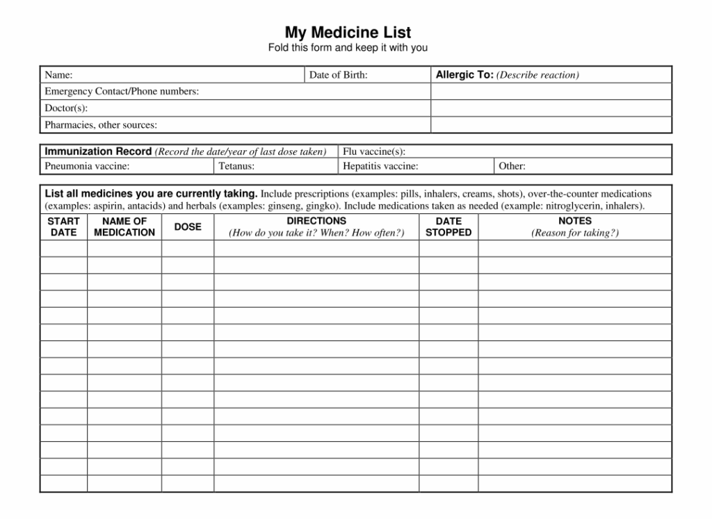 5 Best Free Printable Medication Schedule Printablee