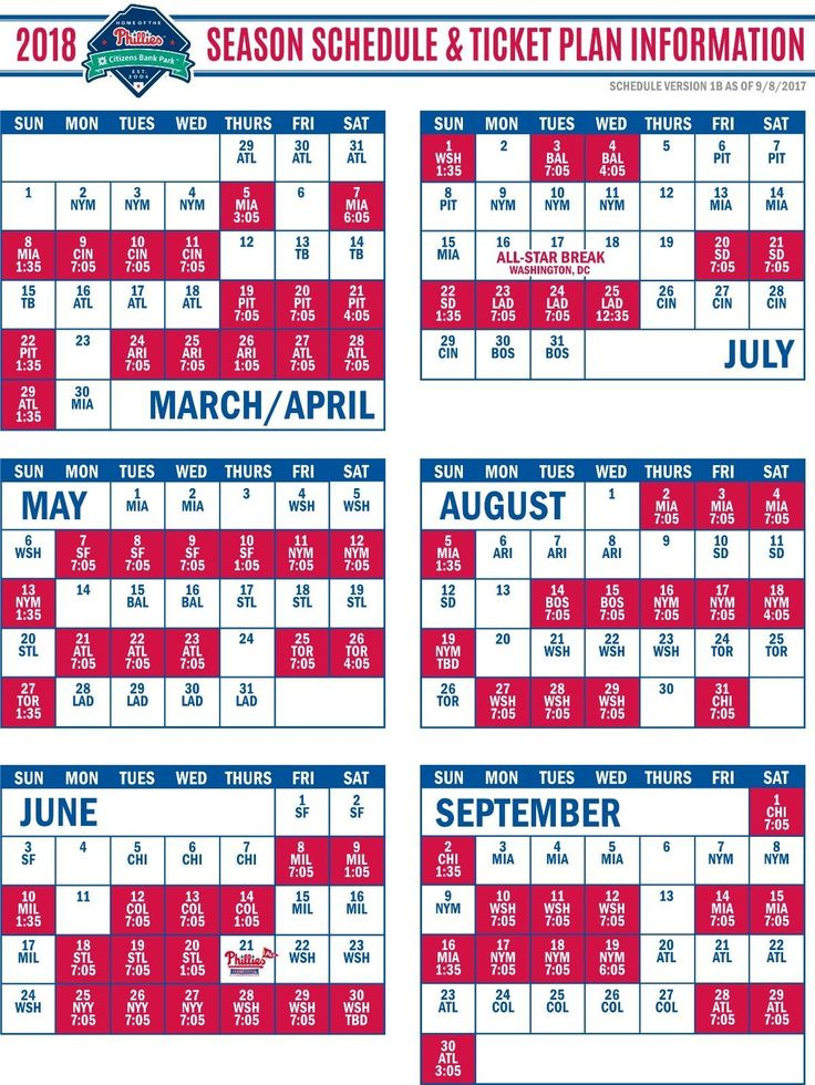  9 99 Huge Philadelphia Phillies Schedule Magnet 2018 
