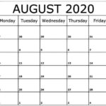 August Daily Calendar