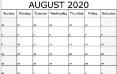August Daily Calendar