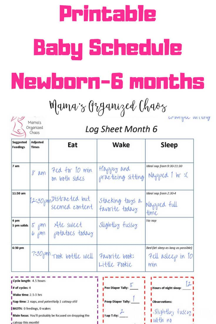 Babywise Schedule Newborn 3 4 Months Mama s Organized Chaos