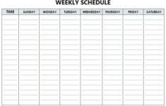Blank Weekly Schedule Template With Hours Weekly Planner