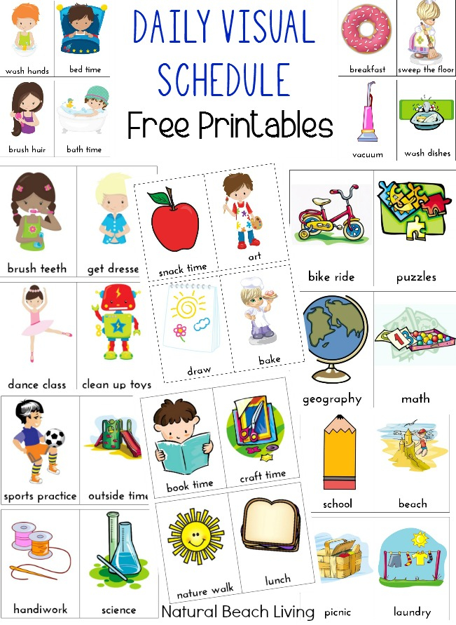 Daily Visual Schedule For Kids Free Printable Natural
