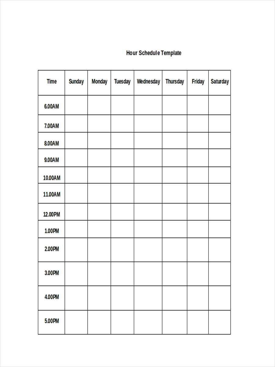 FREE 6 Hourly Schedule Examples Samples In PDF DOC 